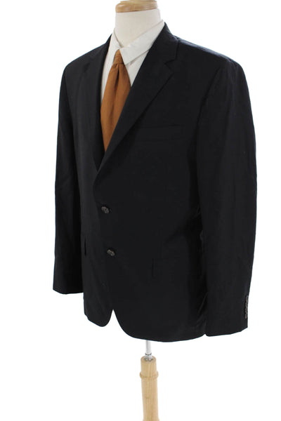 Hickey Freeman Mens Wool Buttoned Collared Long Sleeve Blazer Black Size EUR 42