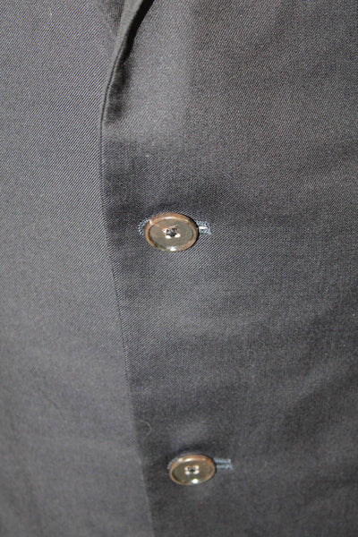 Hickey Freeman Mens Wool Buttoned Collared Long Sleeve Blazer Black Size EUR 42
