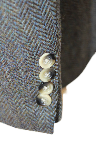 Nautica Mens Wool Herringbone Print Button Long Sleeve Blazer Brown Size EUR 48