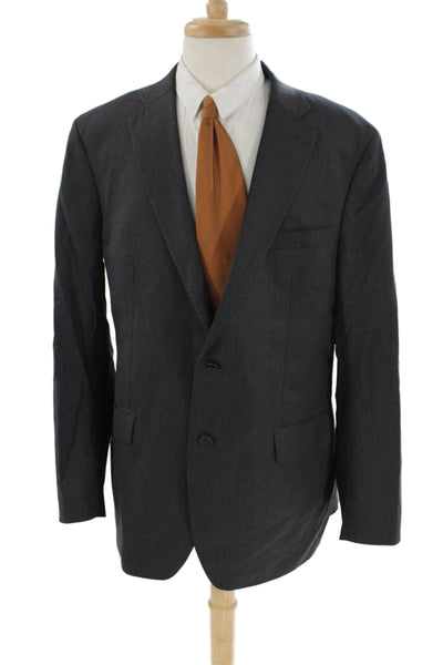 Ermenegildo Zegna Mens Buttoned Collared Long Sleeve Blazer Gray Size EUR 44