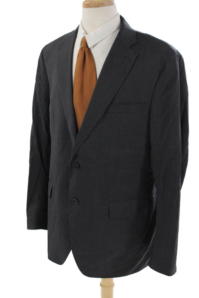 Ermenegildo Zegna Mens Buttoned Collared Long Sleeve Blazer Gray Size EUR 44