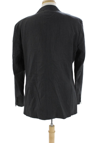 Ermenegildo Zegna Mens Buttoned Collared Long Sleeve Blazer Gray Size EUR 44
