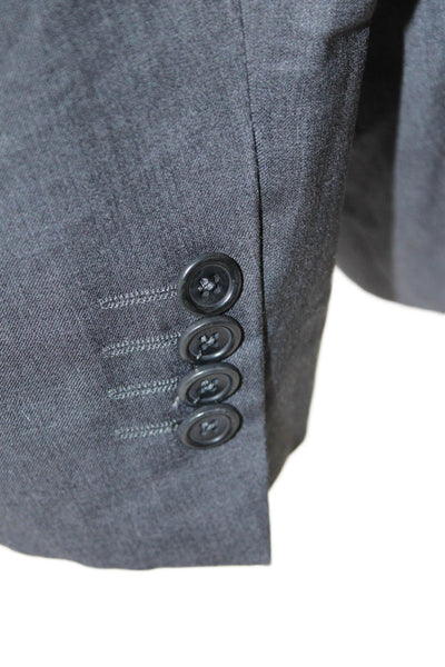 Ermenegildo Zegna Mens Buttoned Collared Long Sleeve Blazer Gray Size EUR 44