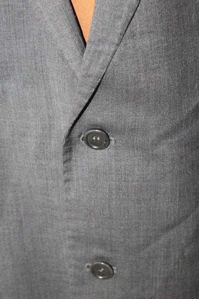 Ermenegildo Zegna Mens Buttoned Collared Long Sleeve Blazer Gray Size EUR 44