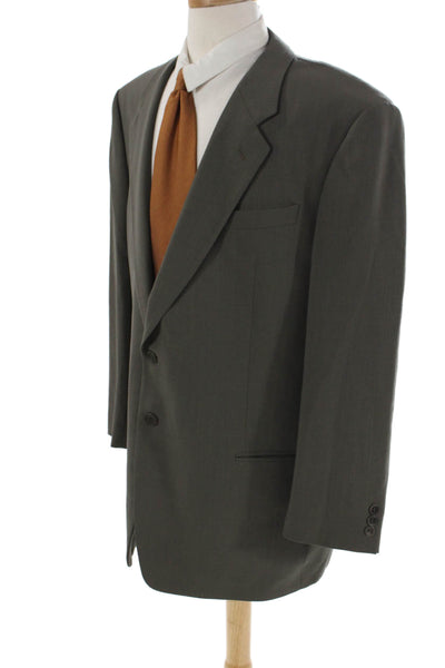Mani Mens Wool Buttoned Collared Long Sleeve Blazer Jacket Brown Size EUR 46