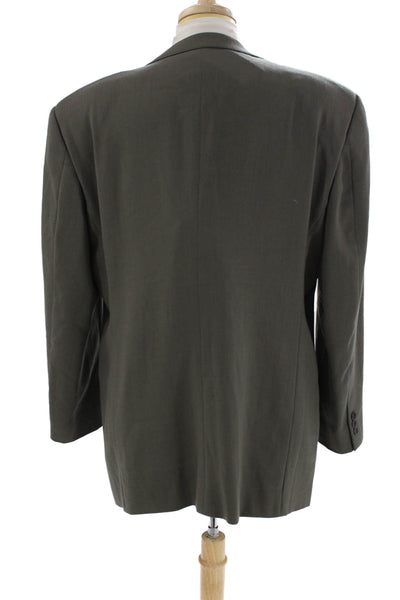 Mani Mens Wool Buttoned Collared Long Sleeve Blazer Jacket Brown Size EUR 46