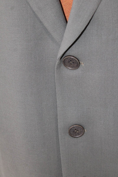 Mani Mens Wool Buttoned Collared Long Sleeve Blazer Jacket Brown Size EUR 46
