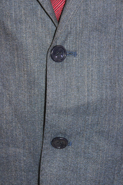 Bertolucci Mens Wool Collared Two Button Classic Blazer Blue Size 40