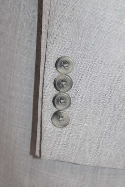 Saddlebred Mens Collared Two Button Long Sleeve Blazer Gray Size 40