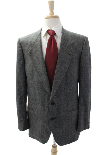Pierre Cardin Paris Mens Collared Two Button Front Pocket Blazer Gray Size 40