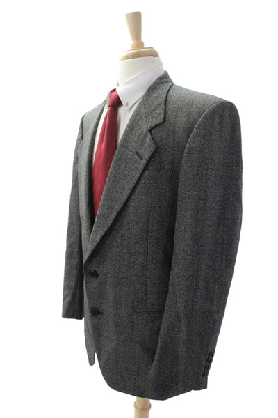 Pierre Cardin Paris Mens Collared Two Button Front Pocket Blazer Gray Size 40