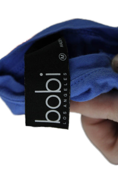 Bobi Los Angeles Womens Cotton Sleeveless Ruched Tank Dress Blue Size M