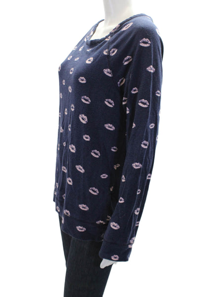 Joie Womens Geometric Print Long Sleeve Pullover Blouse Top Blue Size M
