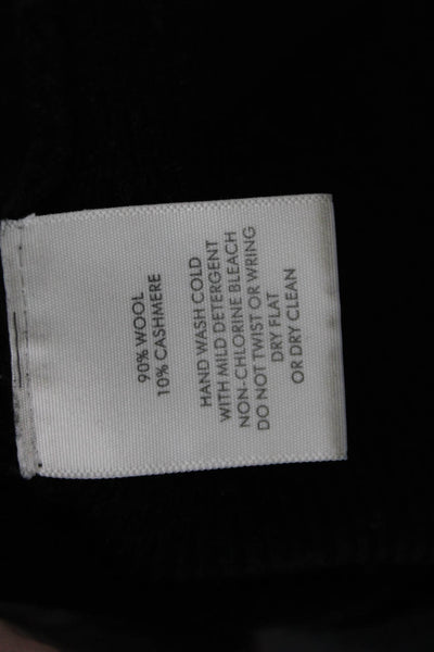 White + Warren Womens Wool Cold Shoulder Pullover Sweater Black Size S