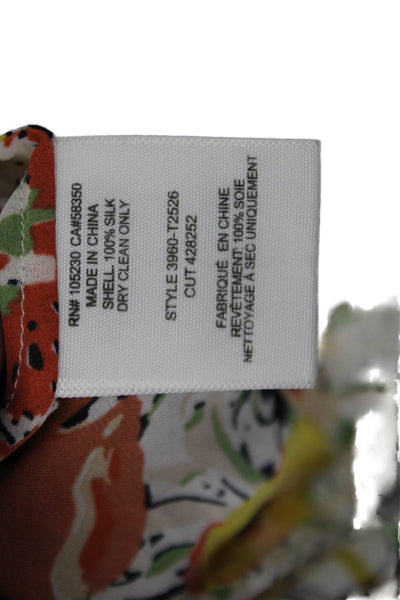 Joie Womens Silk Floral Print Cold Shoulder Sleeveless Tank Top White Size S