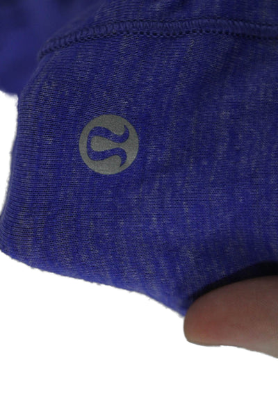 Lululemon Womens Long Sleeve Stretch Round Neck T-Shirt Solid Blue Size 6