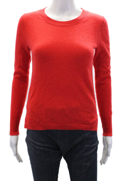 J Crew Womens Cashmere Long Sleeve Casual Knit Sweater Solid Red Size XS
