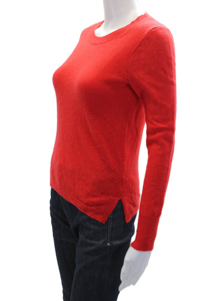 J Crew Womens Cashmere Long Sleeve Casual Knit Sweater Solid Red Size XS