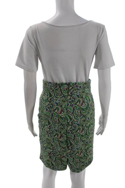 Maeve Anthropologie Womens Paisley Print Pencil Skirt Blue Green Size Extra Smal
