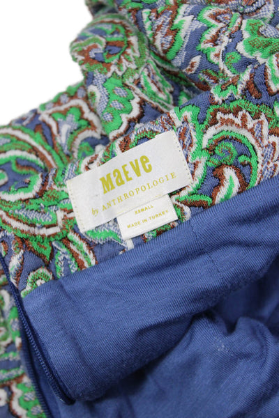 Maeve Anthropologie Womens Paisley Print Pencil Skirt Blue Green Size Extra Smal