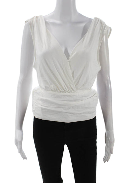 Sunday In Brooklyn Womens Sleeveless Wrap Tank Top Blouse White Size Medium