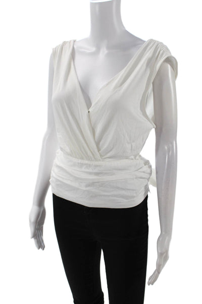 Sunday In Brooklyn Womens Sleeveless Wrap Tank Top Blouse White Size Medium