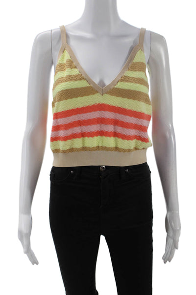Scotch And Soda Womens Striped Cropped Tank Top Multi Colored Size Extra Large