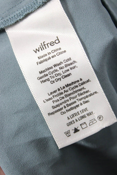 Wilfred Womens Short Sleeve Open Front Tie Waist Lightweight Robe Green Size 2XS