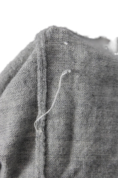 J Crew Womens Cotton Round Neck Quarter Sleeve Pullover Sweater Gray Size M