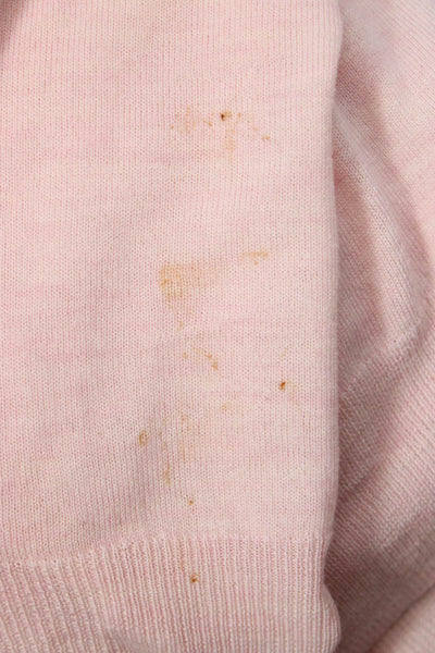 J Crew Womens Knit Long Sleeve V-Neck Pullover Lightweight Sweater Pink Size L