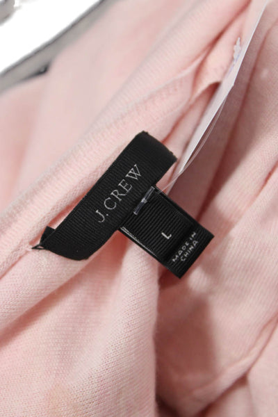 J Crew Womens Knit Long Sleeve V-Neck Pullover Lightweight Sweater Pink Size L