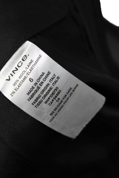 Vince Womens Wool Tailored Straight Leg Zip Fly Trouser Pants Black Size 6