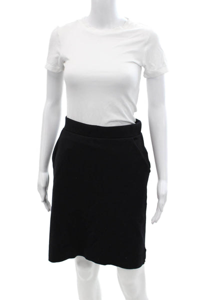 Wolford Womens Elastic Waist Straight Short Cut Off Pencil Skirt Black Size 8