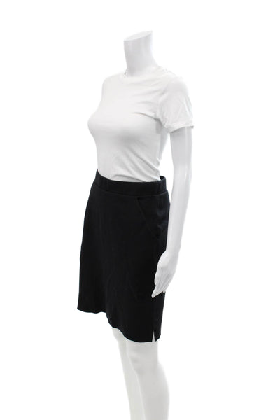 Wolford Womens Elastic Waist Straight Short Cut Off Pencil Skirt Black Size 8