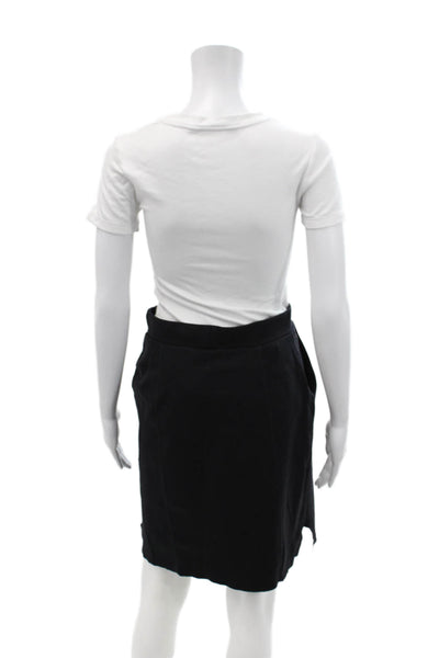 Wolford Womens Elastic Waist Straight Short Cut Off Pencil Skirt Black Size 8