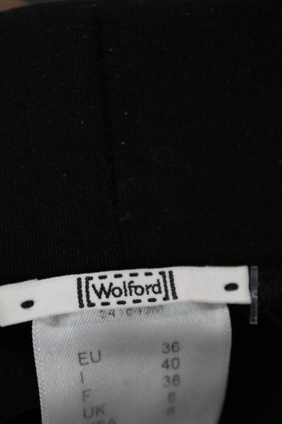 Wolford Womens Elastic Waist Straight Short Cut Off Pencil Skirt Black Size 8
