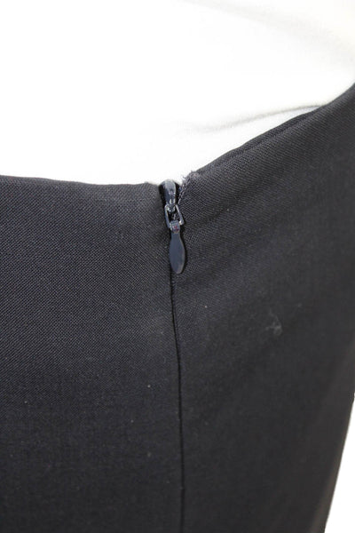 Theory Womens Classic Tailored Straight Midi Zip Up Pencil Skirt Black Size 4