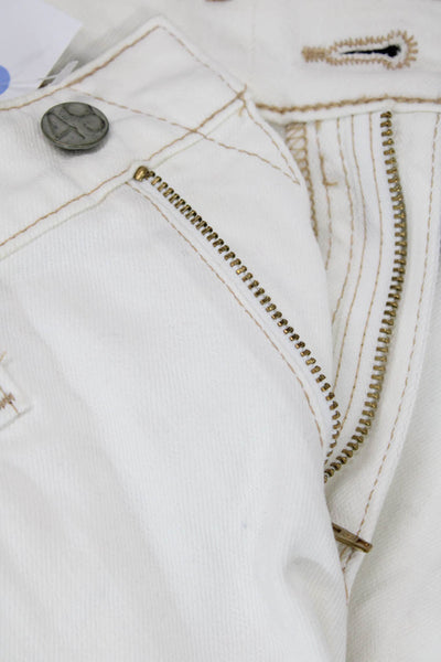 AG-ED Denim Womens Cotton The Erin Fray Hem Zip Fly Pencil Skirt White Size 26R
