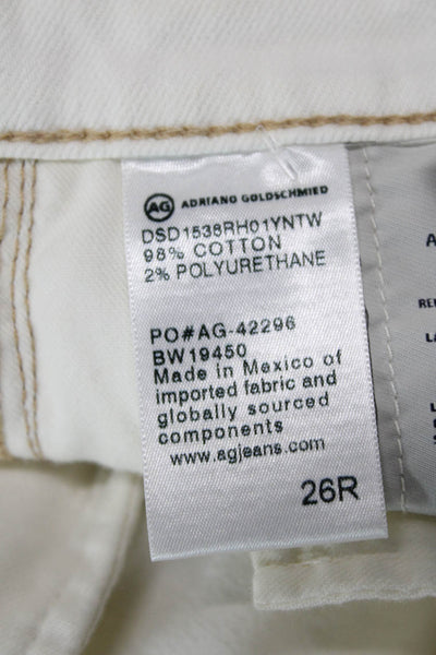 AG-ED Denim Womens Cotton The Erin Fray Hem Zip Fly Pencil Skirt White Size 26R