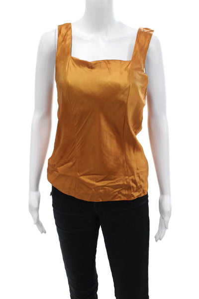 Nordstrom Womens Sleeveless Square Neck Camisole Tank Top Orange Size M