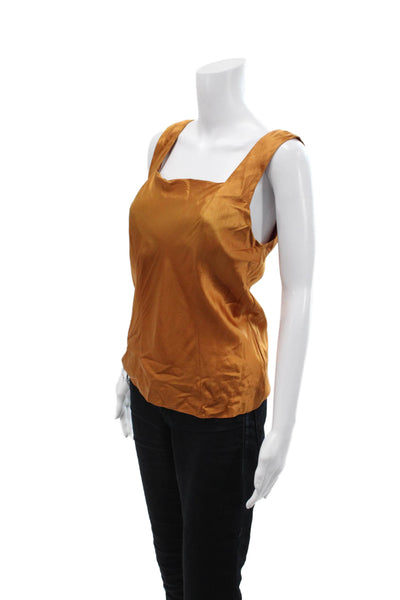 Nordstrom Womens Sleeveless Square Neck Camisole Tank Top Orange Size M