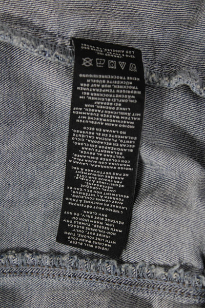 J Brand Womens Cotton Buttoned Collared Cropped Jean Jacket Blue Size S