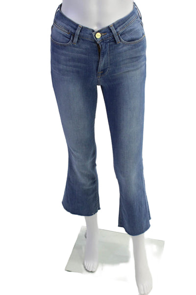 Frame Denim Womens Medium Wash High Rise Flare Leg Jeans Blue Size 24