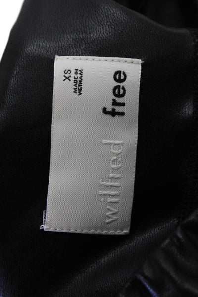 Wilfred Free Womens High Rise Smooth Faux Leather Leggings Black Size XS
