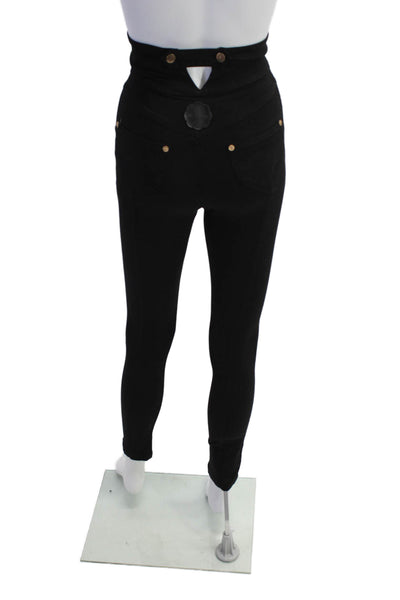 Alice McCall Womens Zipper Fly Ultra High Rise Cut Out Skinny Pants Black Size 0