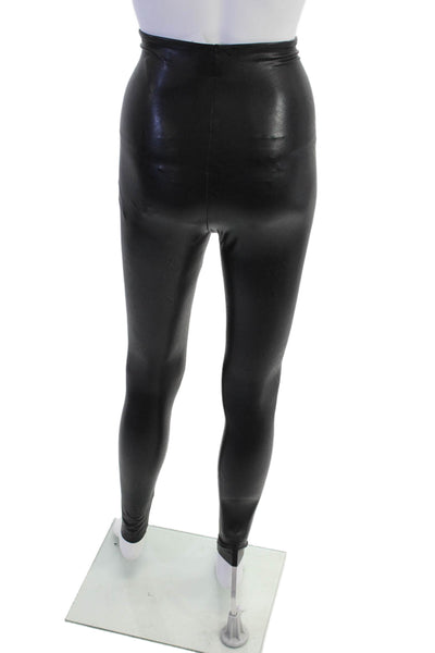 Commando Womens High Rise Faux Leather Ankle Leggings Black Size Extra Small