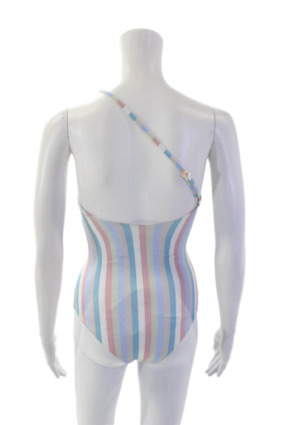 Beach Riot Womens Striped Print One Shoulder One Piece Bikini Multicolor Size S