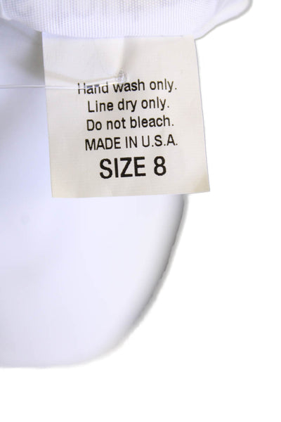 Les Tout Petits Womens Textured Sleeveless Belted One Piece Bikini White Size 8