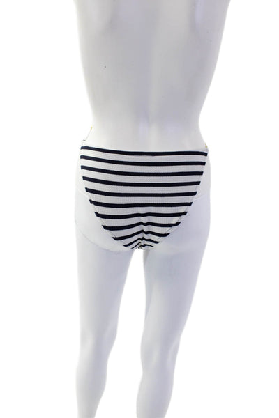 Les Tout Petits Womens Striped Print Side Tie Bikini Bottom Blue Size 12