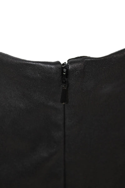 Theory Womens Textured Back Zip Midi Length Sleek Skirt Black Size 06